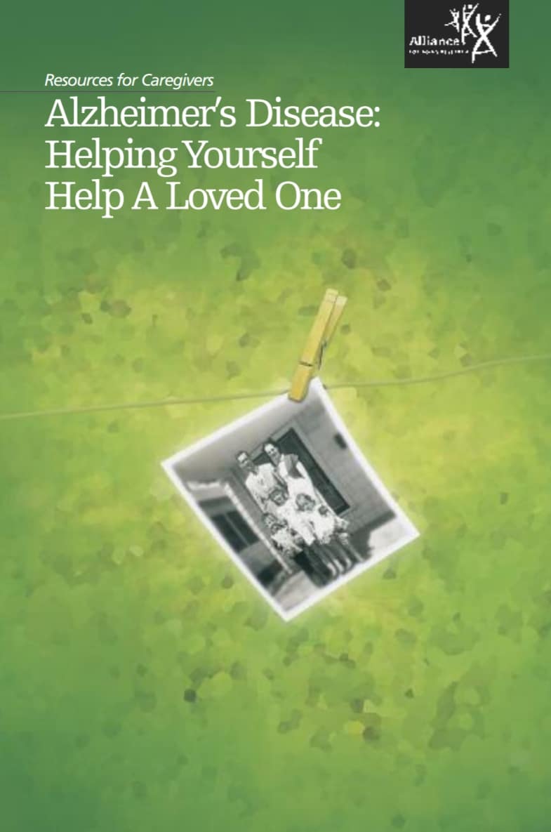 Alzheimer's caregiver resource guide cover.