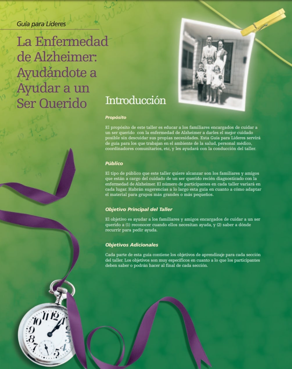 Alzheimer: introducción a la guía del líder.