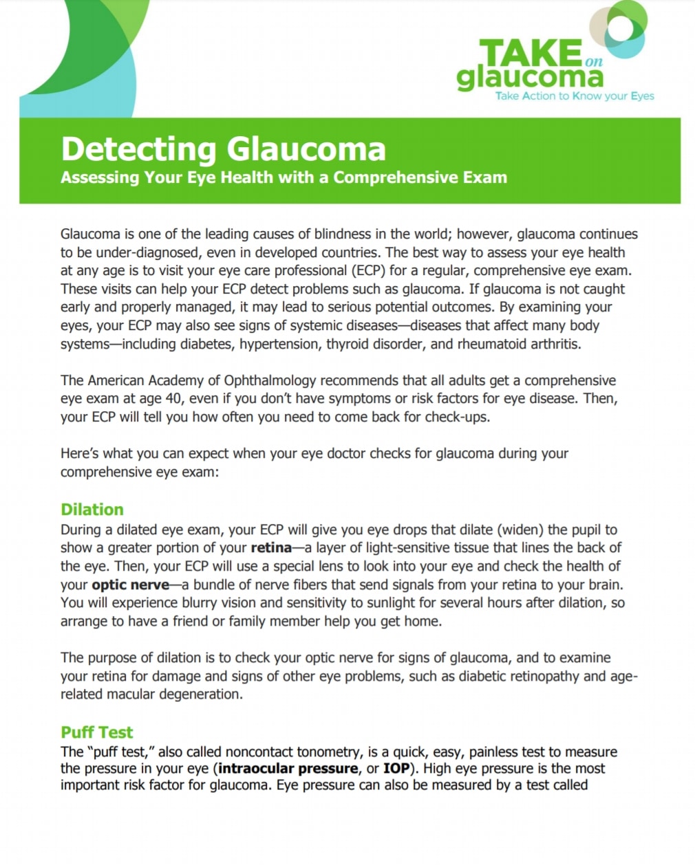 Article on detecting glaucoma.