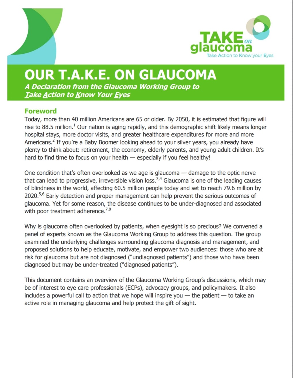 Article on glaucoma.