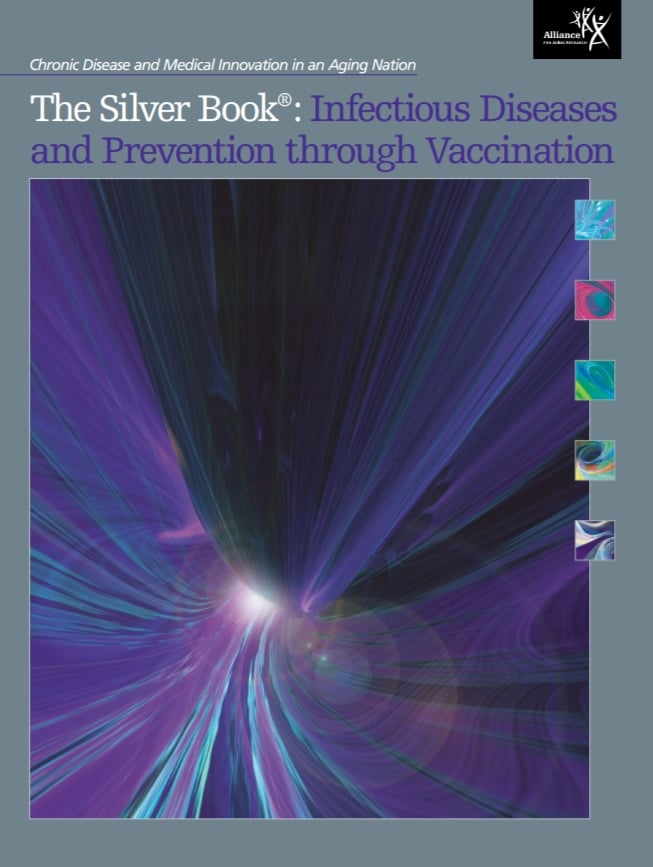 Cover of "The Silver Book" on infectious disease vaccination.