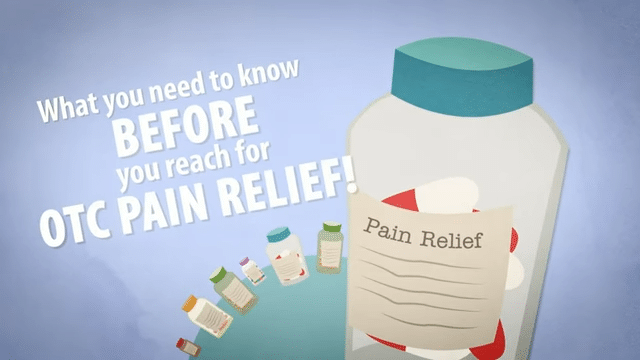 Bottles of pain relief pills.