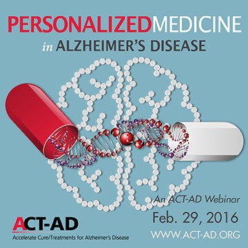 ACT-AD "Personalized Medicine in Alzheimer's Disease" webinar cover.