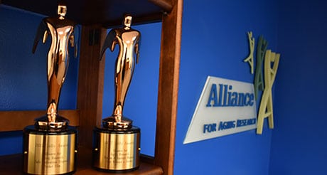 AAR's Webby and Telly trophies.