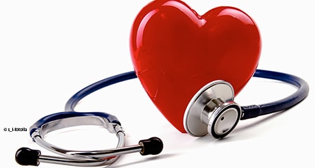 Stethoscope with plastic heart.