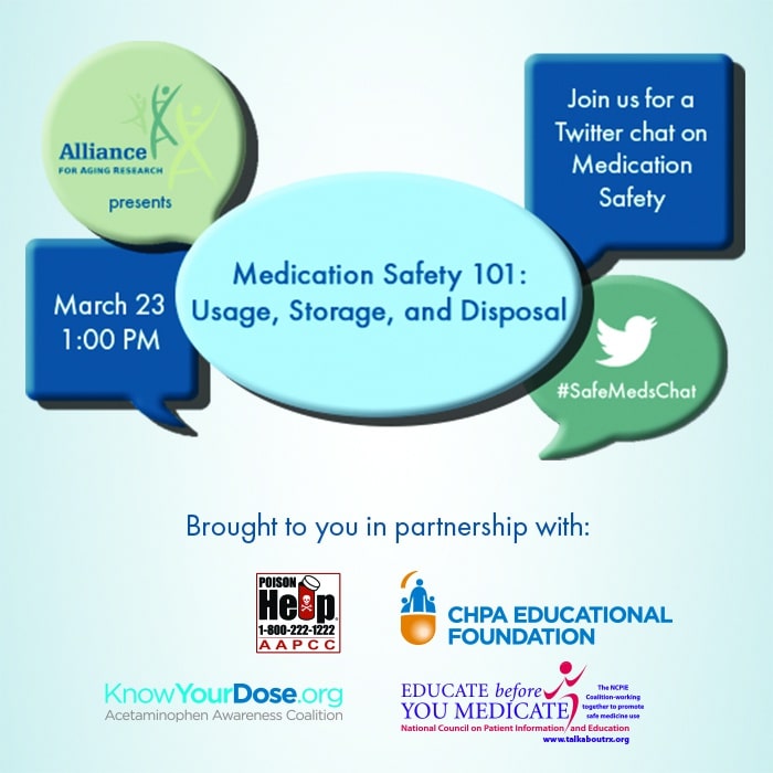 Invitation for medication safety Twitter chat.