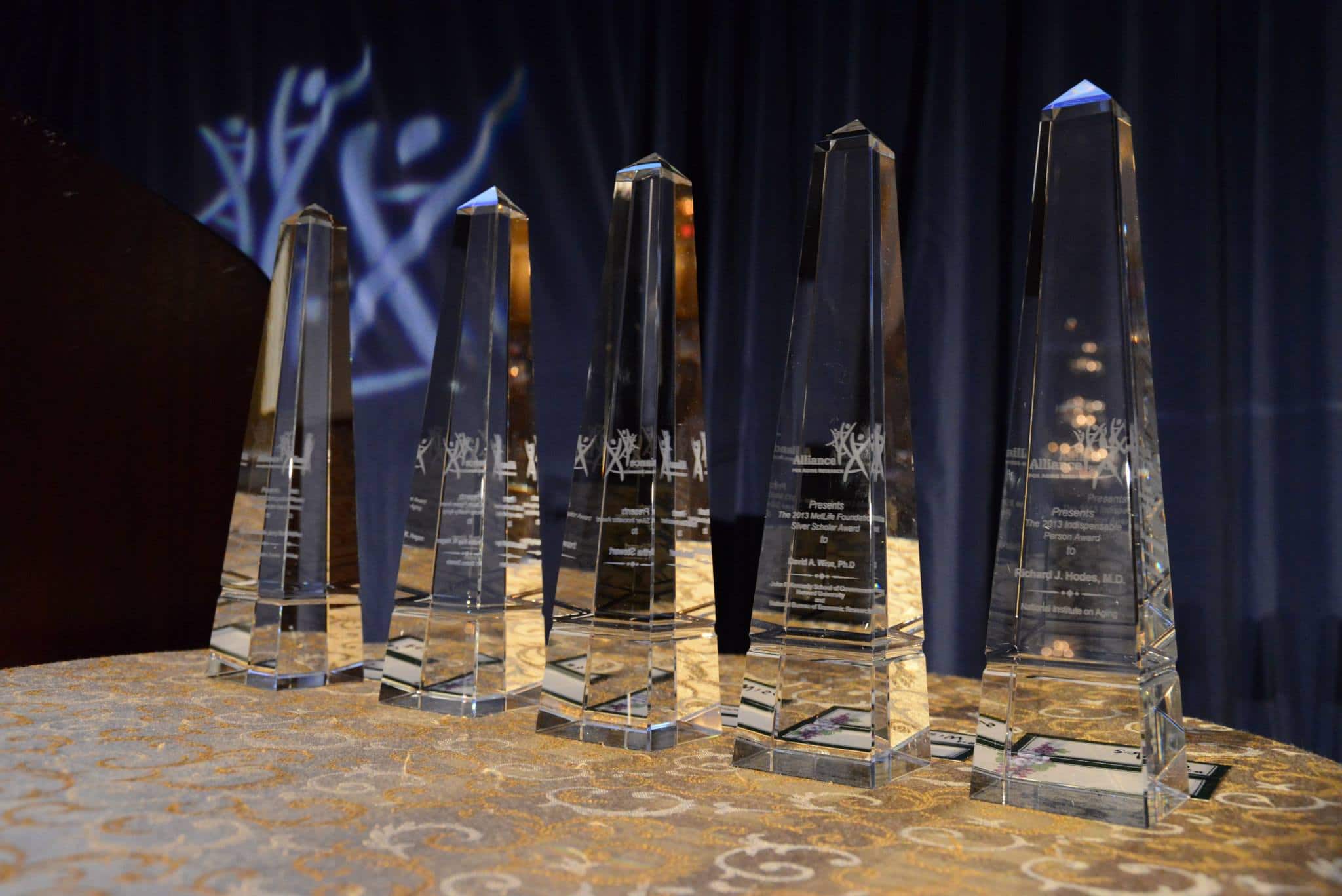 Crystal trophies for 2013 Annual Bipartisan Congressional Awards Dinner.