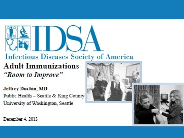 "Adult Immunizations" presentation cover.
