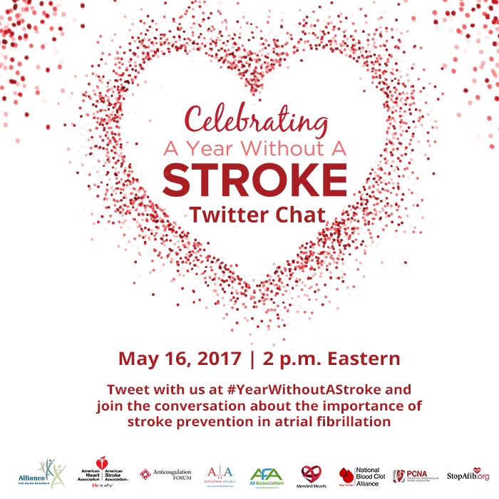 Invitation for Celebrating a Year without a Stroke Twitter Chat.