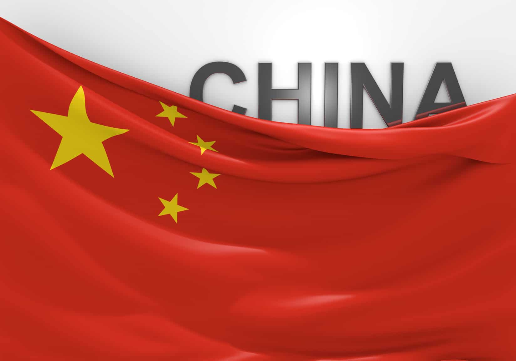 Chinese flag and text "China."
