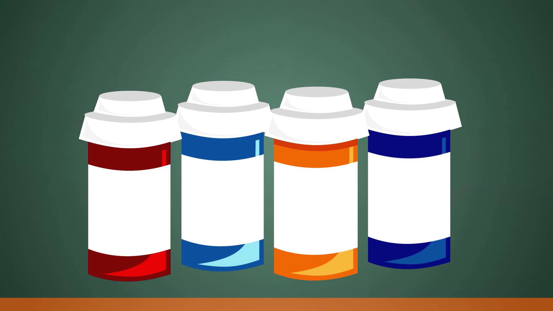 Cartoon medication bottles.