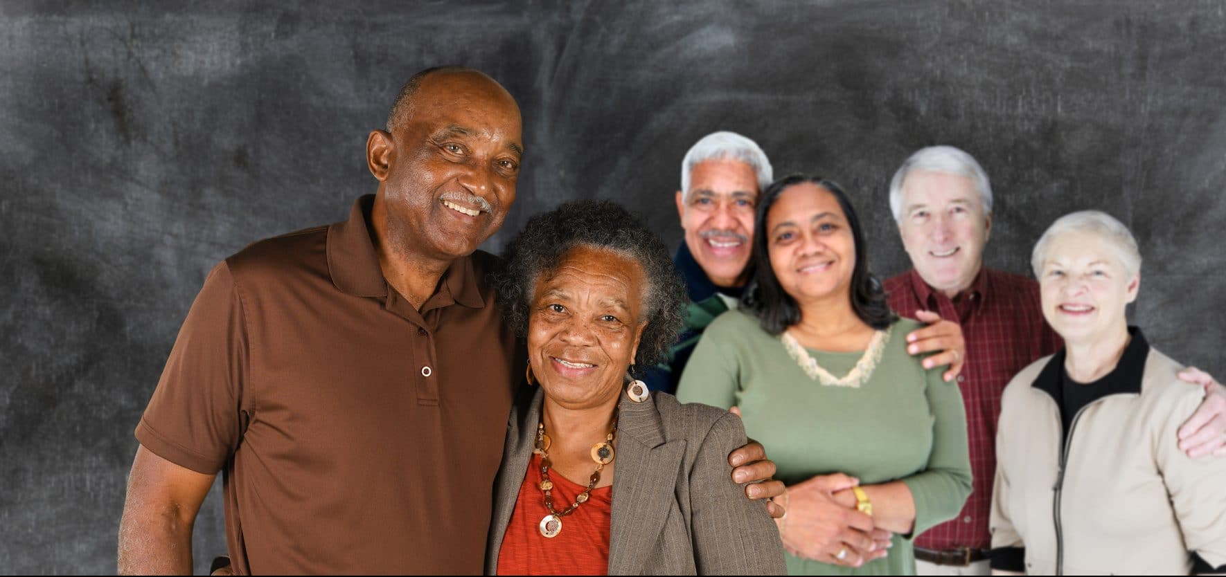 Three elderly couples.