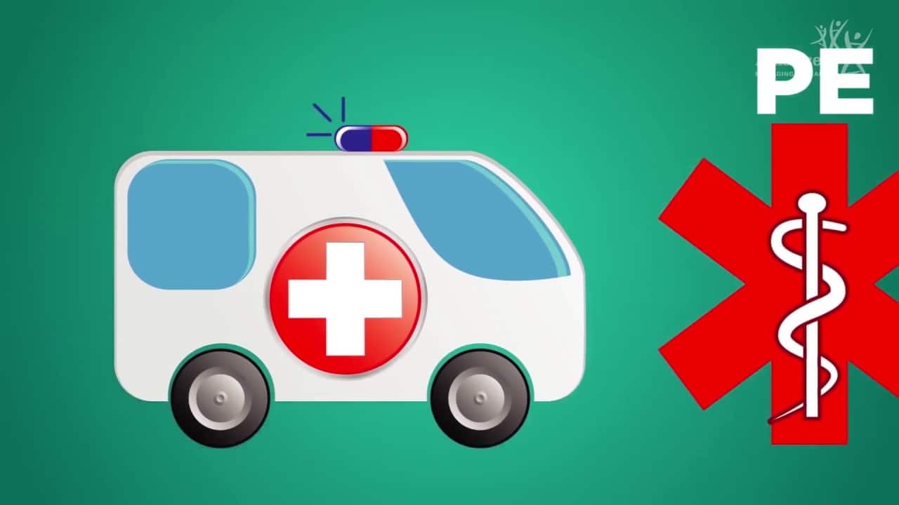 Cartoon ambulance.