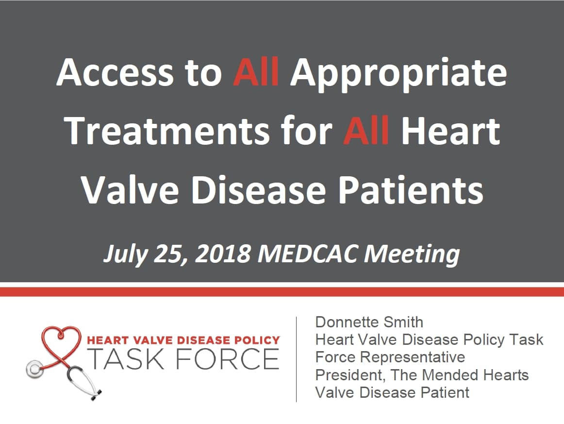Access to All Appropriate Treatments for All Heart Valve Disease Patients presentation cover.