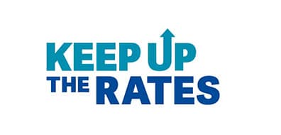 Keep Up the Rates logo.