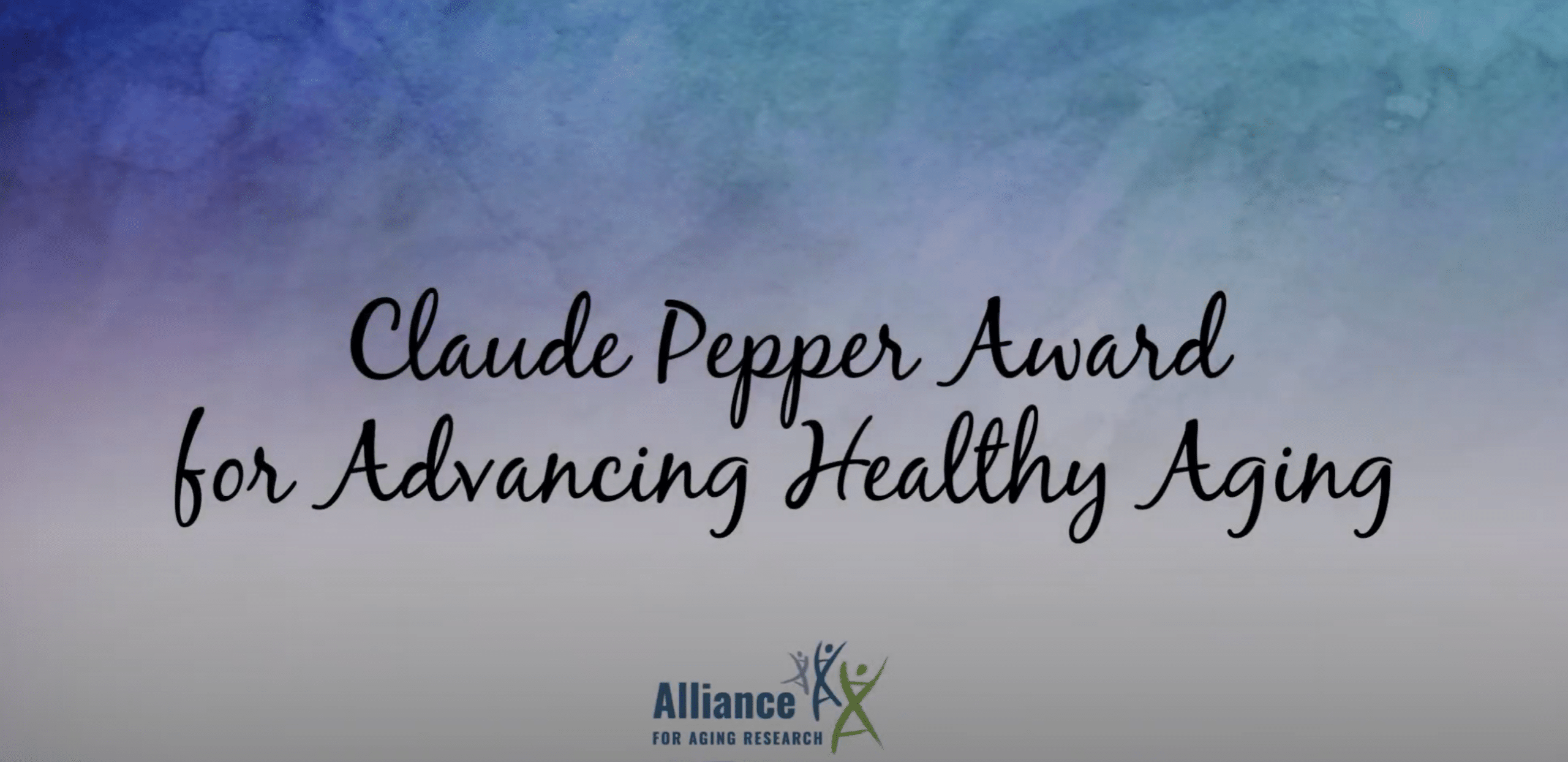 Title slide for Claude Pepper Award for Advancing Healthy Aging.