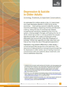 Cover Image of Depression and Suicide in Older Adults Tip Sheet