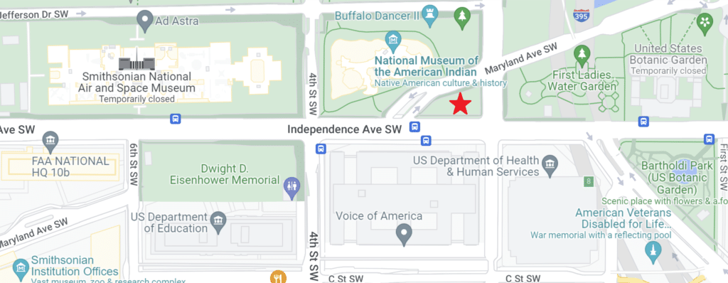 Map showing location of Rally for Access to Treatments for Alzheimer's Disease location in Washington DC.