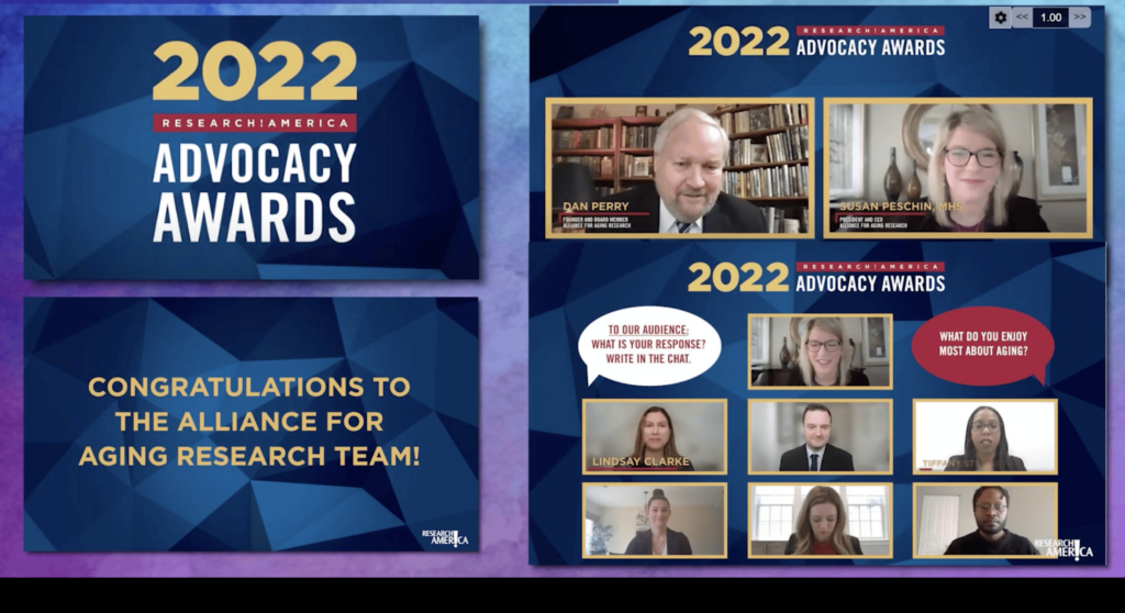 Screenshot of 2022 Advocacy Awards Zoom meeting.