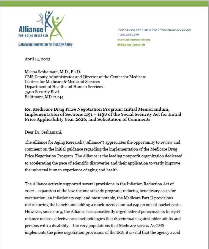 Screenshot of the Alliance's response to the Negotiation Program