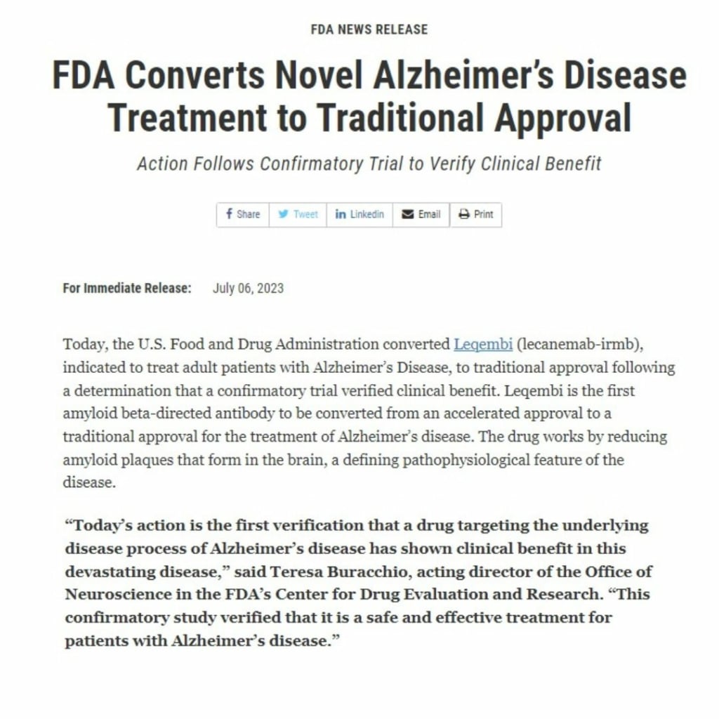 FDA approval press release of leqembi