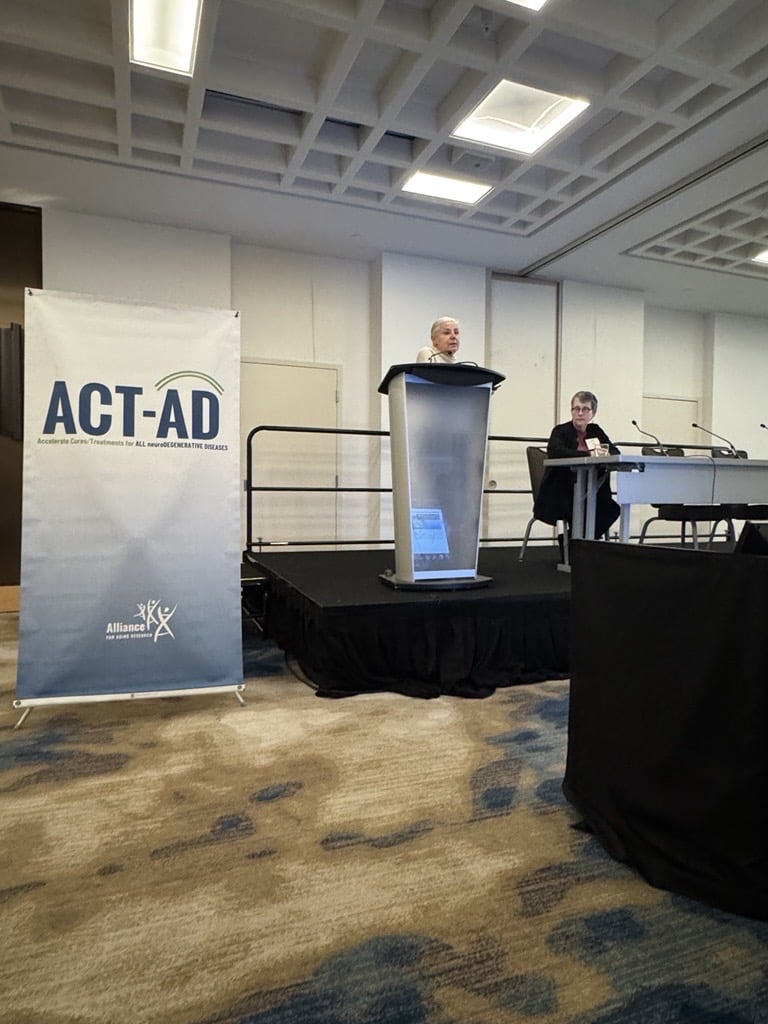 Suzana Petanceska Ph.D., and Laurie Ryan, Ph.D. on stage